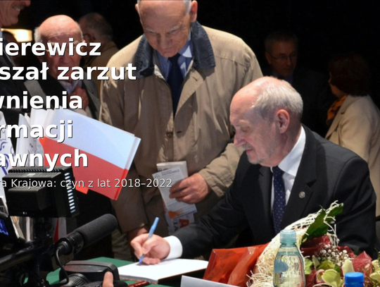 PK: Macierewicz usłyszał zarzut ujawnienia informacji niejawnych (krótka) PK: Macierewicz usłyszał zarzut ujawnienia informacji niejawnych (krótka)