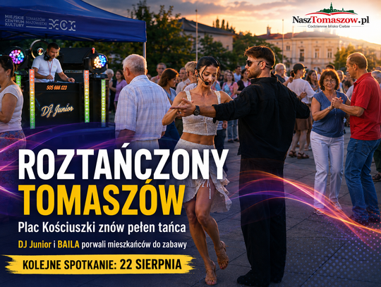 Plac Kościuszki znów zatańczył. DJ Junior i BAILA porwali Tomaszów do wspólnej zabawy