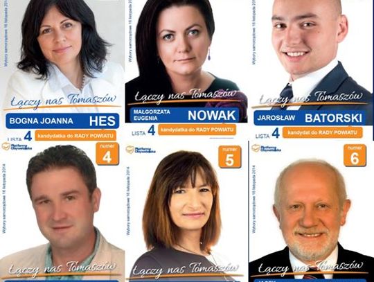 Platforma Obywatelska rekomenduje - okręg numer 1 do Rady Powiatu Tomaszowskiego