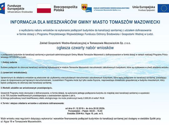 Podłącz się do zbiorczej kanalizacji ‒ wnioski o dofinansowanie można składać do końca lutego 2020 roku