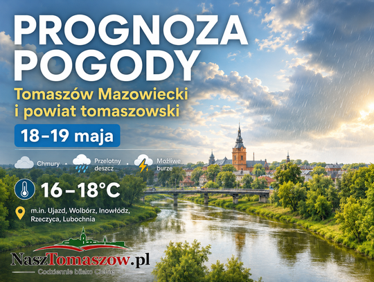 Pogoda dla Tomaszowa Mazowieckiego i powiatu tomaszowskiego. Maj pokazuje chłodniejsze oblicze