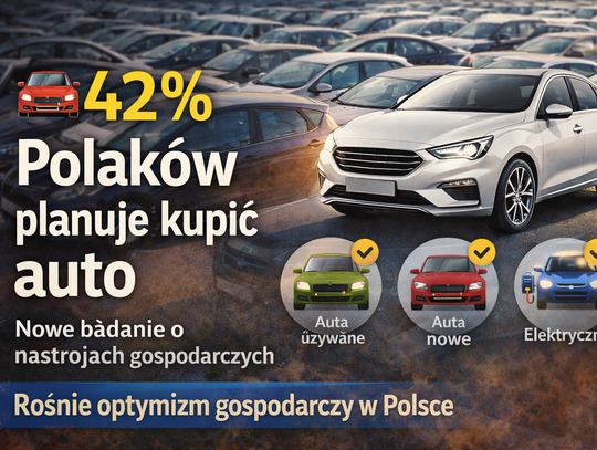 Polacy coraz bardziej optymistyczni gospodarczo. 42 proc. planuje zakup samochodu w ciągu roku