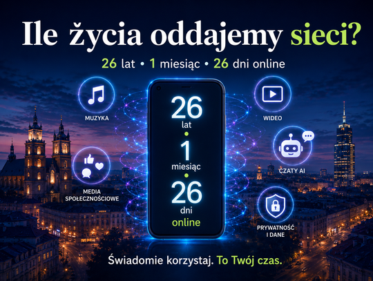 Polak spędzi w internecie ponad 26 lat życia. To już nie dodatek do codzienności, ale jej drugie tło