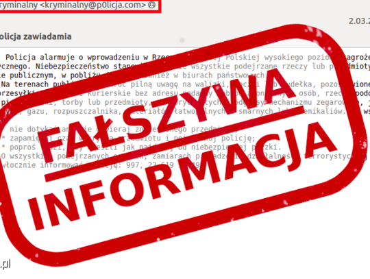 Policja ostrzega przed fałszywymi informacjami od... Policji