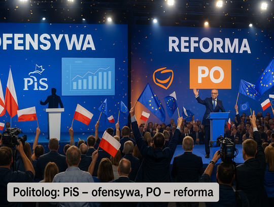 Politolog o konwencjach PiS i PO: jedni przechodzą do ofensywy; drudzy się reformują Politolog o konwencjach PiS i PO: jedni przechodzą do ofensywy; drudzy się reformują