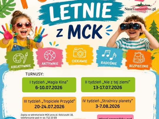 Półkolonie Letnie z MCK-iem 2026. Ruszyły zapisy dla dzieci w wieku 7–12 lat