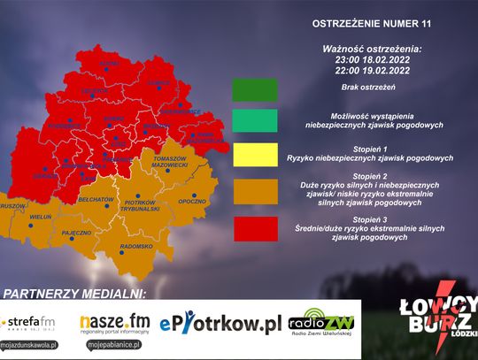 Powiat Tomaszowski z drugim stopniem zagrożenia 