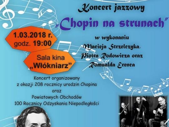 Powiatowe Centrum Animacji Społecznej zaprasza na koncert jazzowy "Chopin na strunach"