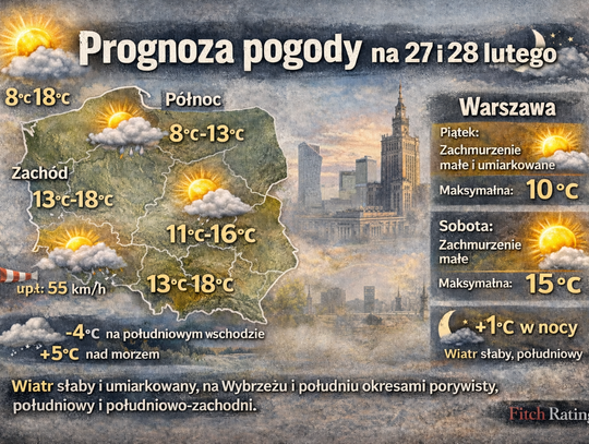 Prognoza pogody na 27 i 28 lutego