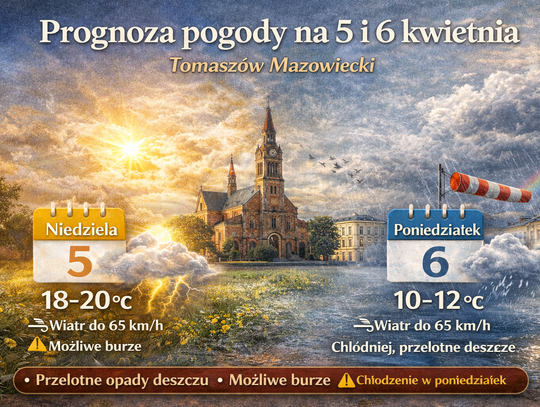 Prognoza pogody na 5 i 6 kwietnia – Tomaszów Mazowiecki Prognoza pogody na 5 i 6 kwietnia – Tomaszów Mazowiecki