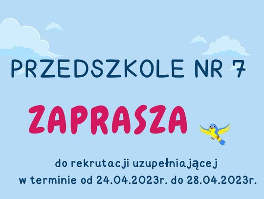 Przedszkole nr 7 zaprasza