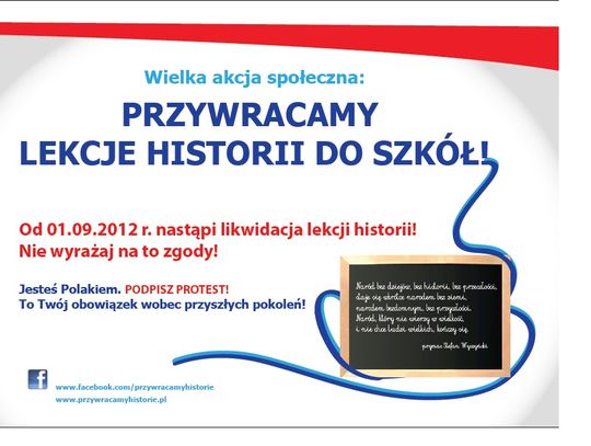 Przywrócić lekcje historii do szkół