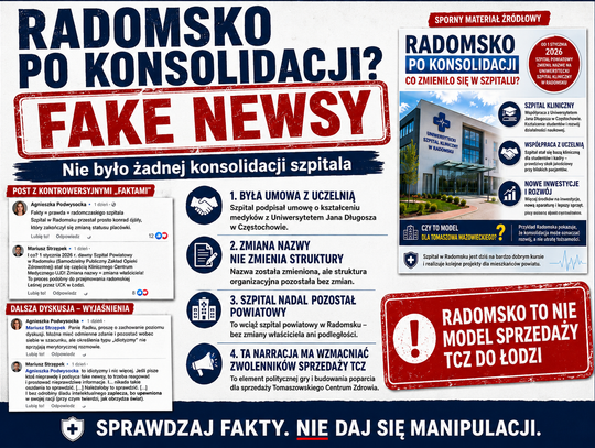Radomsko „po konsolidacji”? Nie. To przykład współpracy z uczelnią, nie połączenia szpitali