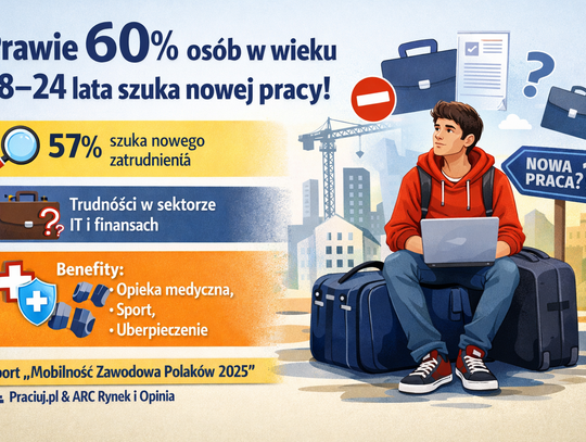 Raport: prawie 60 proc. osób w wieku 18–24 lata szuka nowej pracy