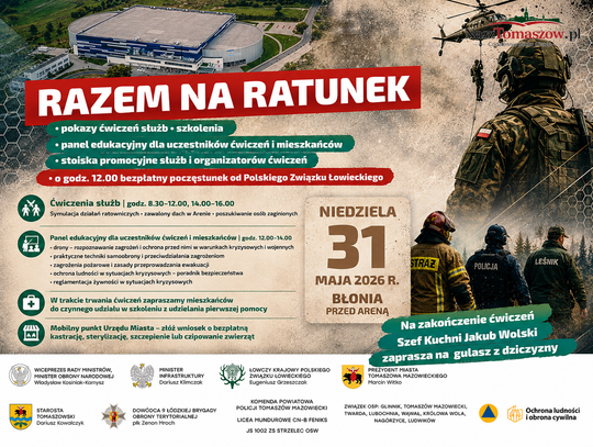 Razem na ratunek w Tomaszowie Mazowieckim – ćwiczenia służb i panel bezpieczeństwa Razem na ratunek w Tomaszowie Mazowieckim – ćwiczenia służb i panel bezpieczeństwa