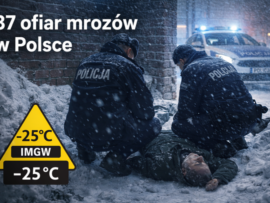 RCB: 37 ofiar mrozów w Polsce; IMGW wydał alerty 2. stopnia dla części kraju
