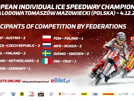 Reprezentanci dziewięciu państw powalczą o medale European Individual Ice Speedway Championship