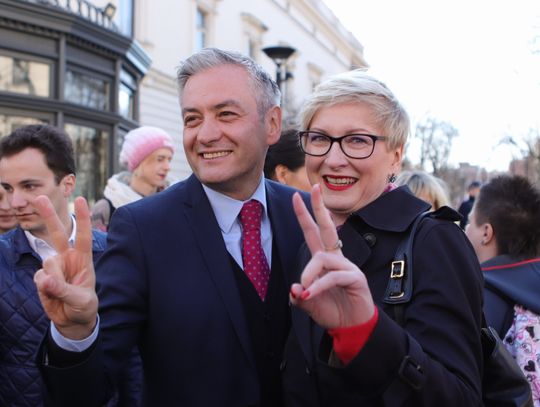 Robert Biedroń i Anita Sowińska przedstawili listę Wiosny do wyborów do Europarlamentu w okręgu nr 6