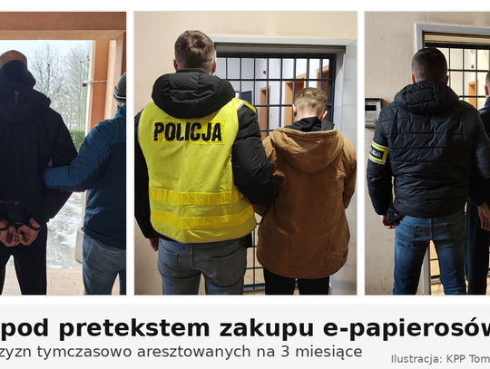 Rozbój pod pretekstem zakupu e-papierosów. Trzech mężczyzn aresztowanych na trzy miesiące