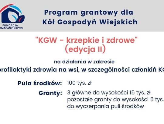 Rusza program grantowy dla Kół Gospodyń Wiejskich