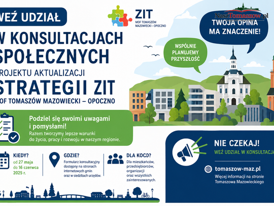 Ruszyły konsultacje strategii ZIT dla obszaru Tomaszów Mazowiecki – Opoczno