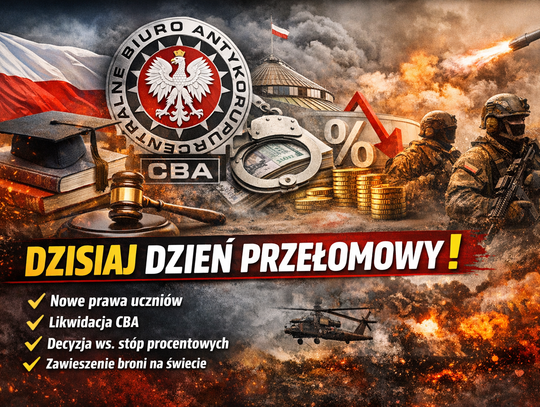 Rząd zmienia prawa uczniów, CBA do likwidacji, a na świecie nagłe zawieszenie broni. Co wydarzy się dziś? Rząd zmienia prawa uczniów, CBA do likwidacji, a na świecie nagłe zawieszenie broni. Co wydarzy się dziś?