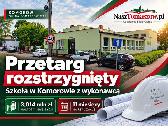 Przetarg na rozbudowę szkoły w Komorowie rozstrzygnięty. KAPIBARA z ofertą za 3,014 mln zł