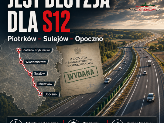 S12 coraz bliżej, ale nie ta przez Tomaszów. Jest decyzja dla odcinka Piotrków – Sulejów – Opoczno