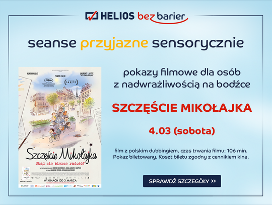 Sieć kin Helios zaprasza na seans  w ramach cyklu Helios bez Barier