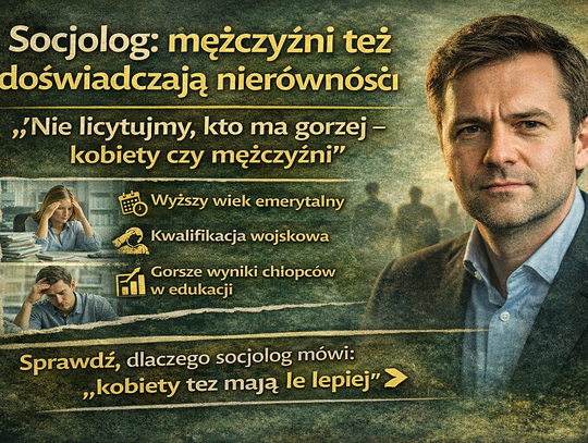Socjolog: mężczyźni też doświadczają nierówności. „Nie licytujmy, kto ma gorzej – kobiety czy mężczyźni”