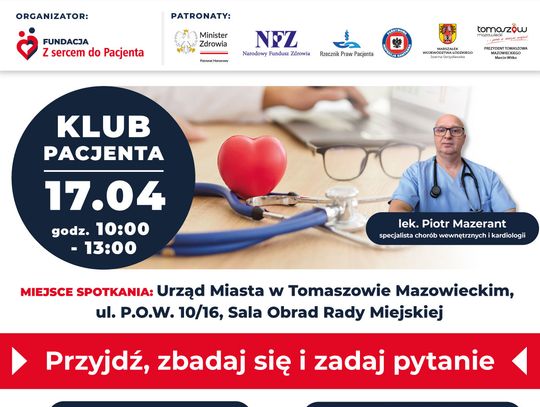 Spotkanie w Klubie Pacjenta – przyjdź, zbadaj się i porozmawiaj o zdrowiu!