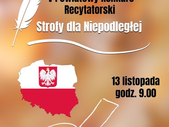 „Strofy dla Niepodległej” w PCAS-ie – zaproszenie na V Powiatowy Konkurs Recytatorski