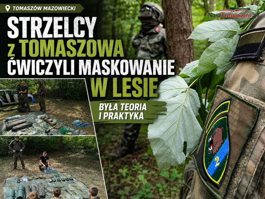 Strzelcy z Tomaszowa ćwiczyli maskowanie w lesie. Była teoria i praktyka