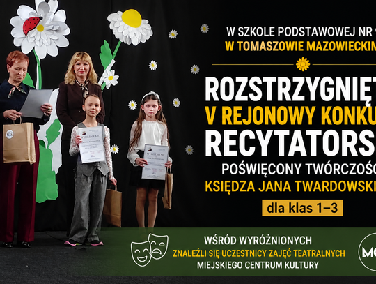 Sukcesy młodych recytatorów z Tomaszowa. Uczestnicy zajęć MCK nagrodzeni w konkursie