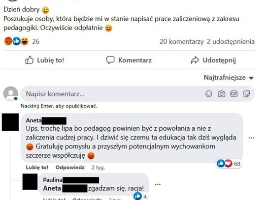 Szukają chętnych do napisania prac licencjackich