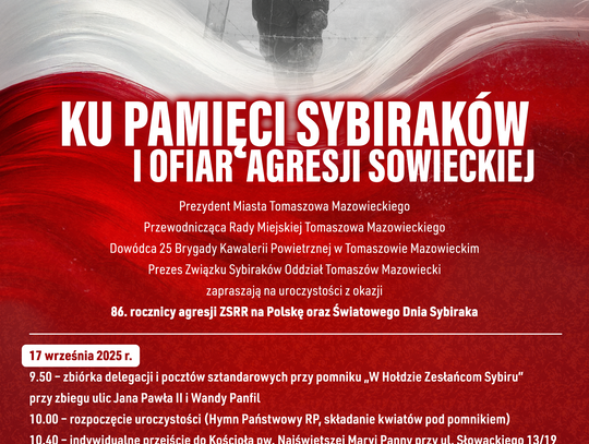 Tomaszów pamięta. Obchody 86. rocznicy agresji ZSRR na Polskę i Światowego Dnia Sybiraka