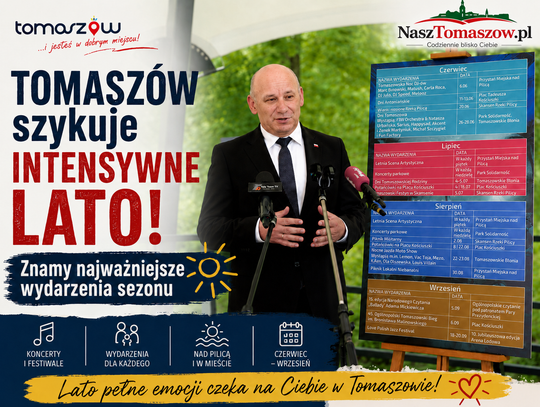 Tomaszów szykuje intensywne lato. Znamy najważniejsze wydarzenia sezonu