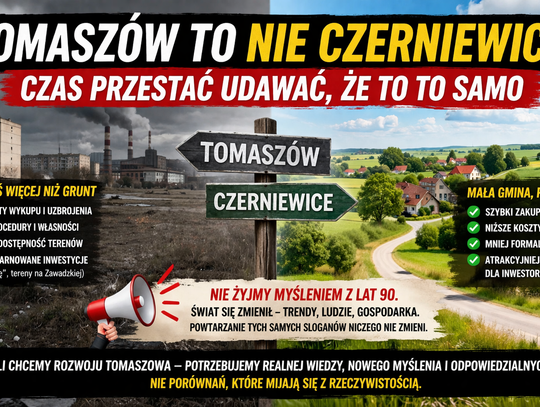 Tomaszów to nie Czerniewice. Radni KO uważają, że to to samo Tomaszów to nie Czerniewice. Radni KO uważają, że to to samo