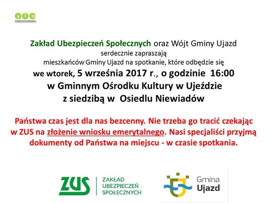 Tomaszowski ZUS jedzie po wnioski emerytalne do gmin, w których Zakład nie ma siedziby