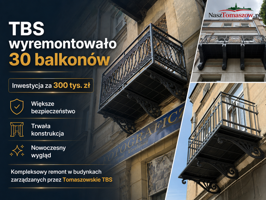 Tomaszowskie TBS wyremontowało 30 balkonów. Inwestycja kosztowała 300 tysięcy złotych