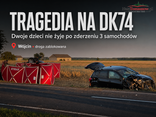 Tragiczny wypadek na DK74. Nie żyje dwoje dzieci, pięć osób zostało rannych