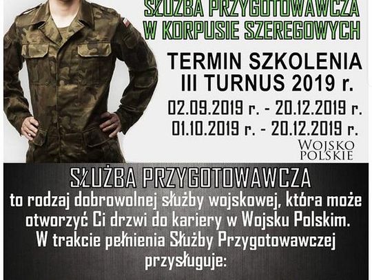 Trwa nabór do służby przygotowawczej w korpusie szeregowych