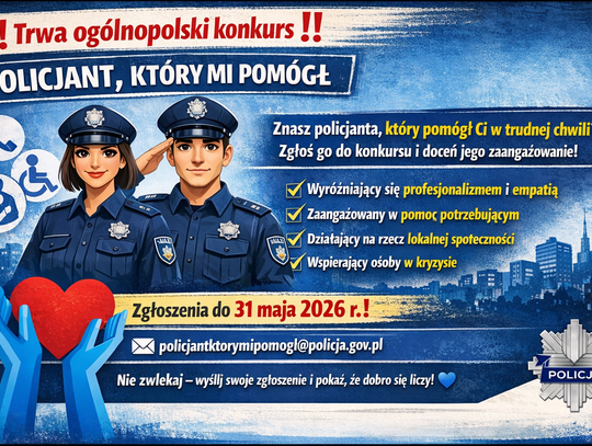 Trwa ogólnopolski konkurs „Policjant, który mi pomógł”
