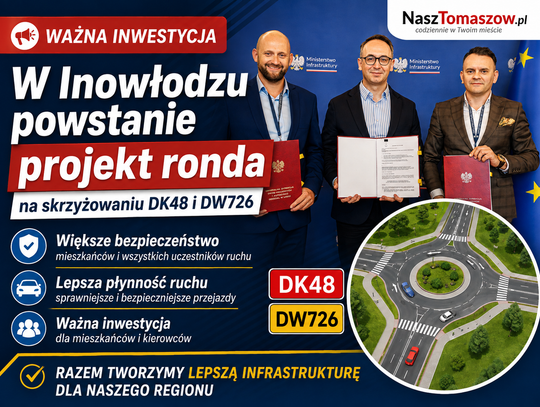 W Inowłodzu powstanie projekt ronda na skrzyżowaniu DK48 i DW726