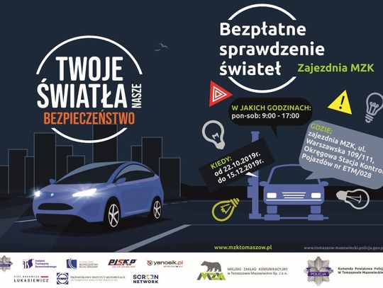 W MZK bezpłatnie sprawdzisz światła w pojeździe