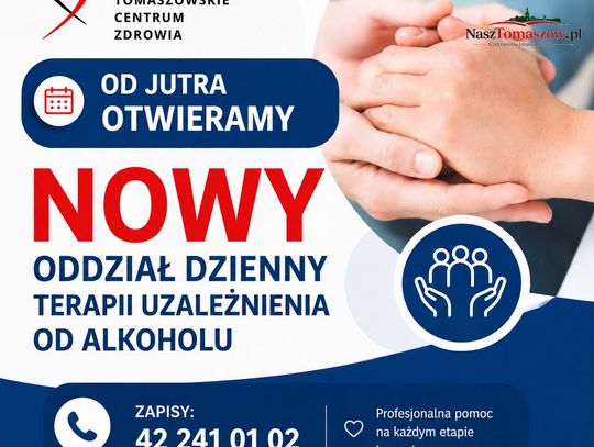 W Tomaszowie rusza nowy oddział dziennej terapii uzależnienia od alkoholu