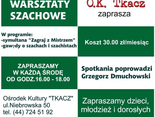 Warsztaty szachowe w Tkaczu