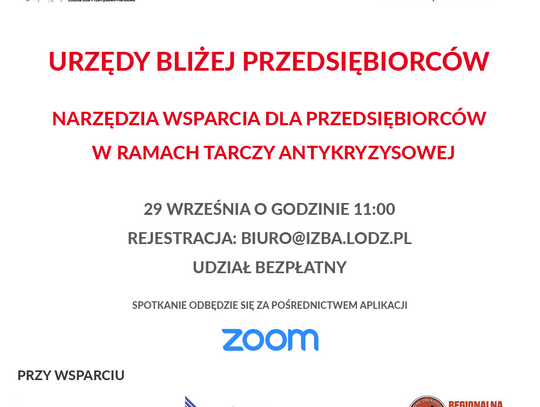 Webinarium –„Narzędzia wsparcia dla przedsiębiorców w ramach Tarczy Antykryzysowej