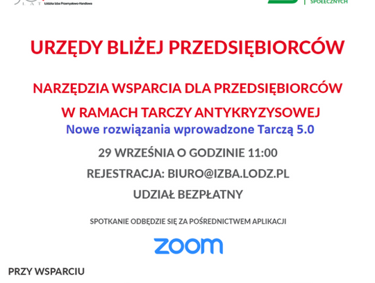 Webinarium –„Narzędzia wsparcia dla przedsiębiorców w ramach Tarczy Antykryzysowej