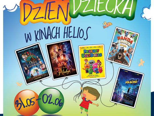 Weekend Dnia Dziecka w kinie Helios Tomaszów Mazowiecki to specjalne pokazy dla dzieci w każdym wieku!